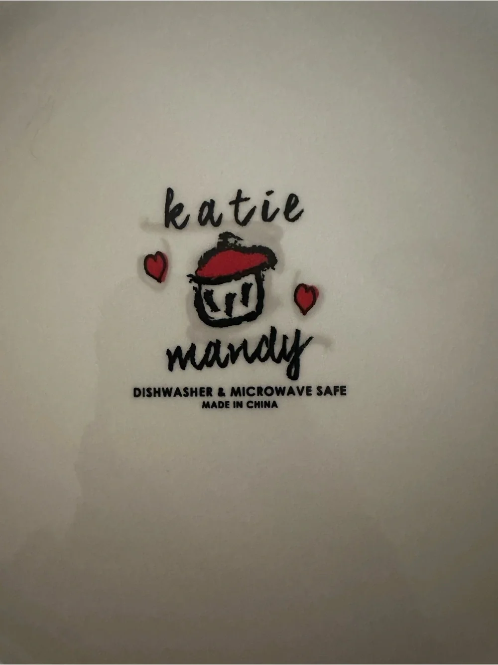 Giving Plate - Katie and Mandy White Serving Plate with Black Script and Accents